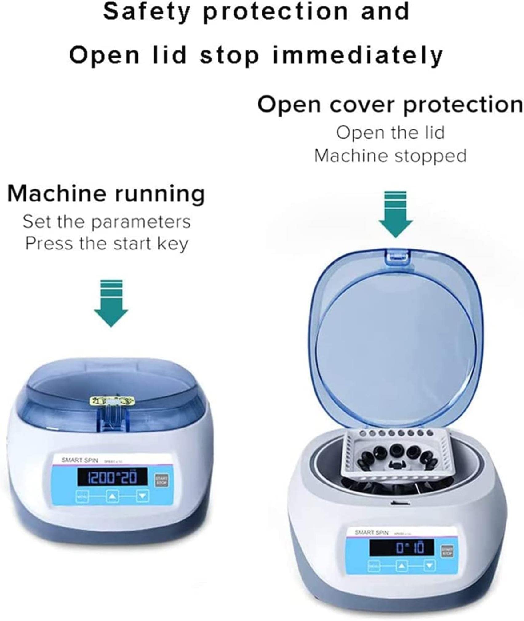 AADECOR Mini Portable Electric Centrifuge, PCR Micro Lab Centrifuge Machine with Digital Display, PRP Plasma Centrifuge Laboratory 12000RPM 0.2/0.5/1.5/2Ml Centrifuge Tube, 1-99 Min Timing