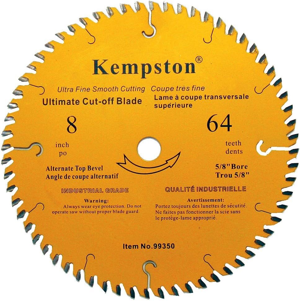 Kempston 99350 8Inch by 64 Tooth Industrial Thick Kerf Ultimate CutOff Blade with 5/8Inch