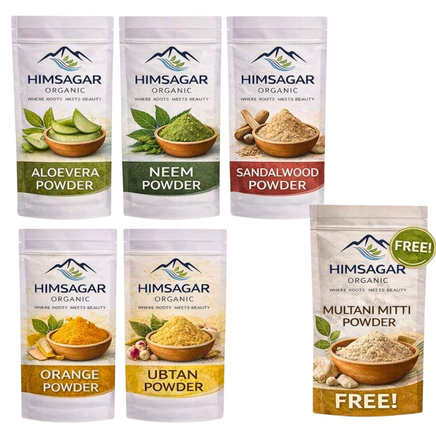 Himsagar Organic Face Powders Combo for Skin Care | Aloe Vera, Neem, Sandalwood, Orange Peel, Ubtan & Multani Mitti | Natu... - Review, Price and Buying Guide