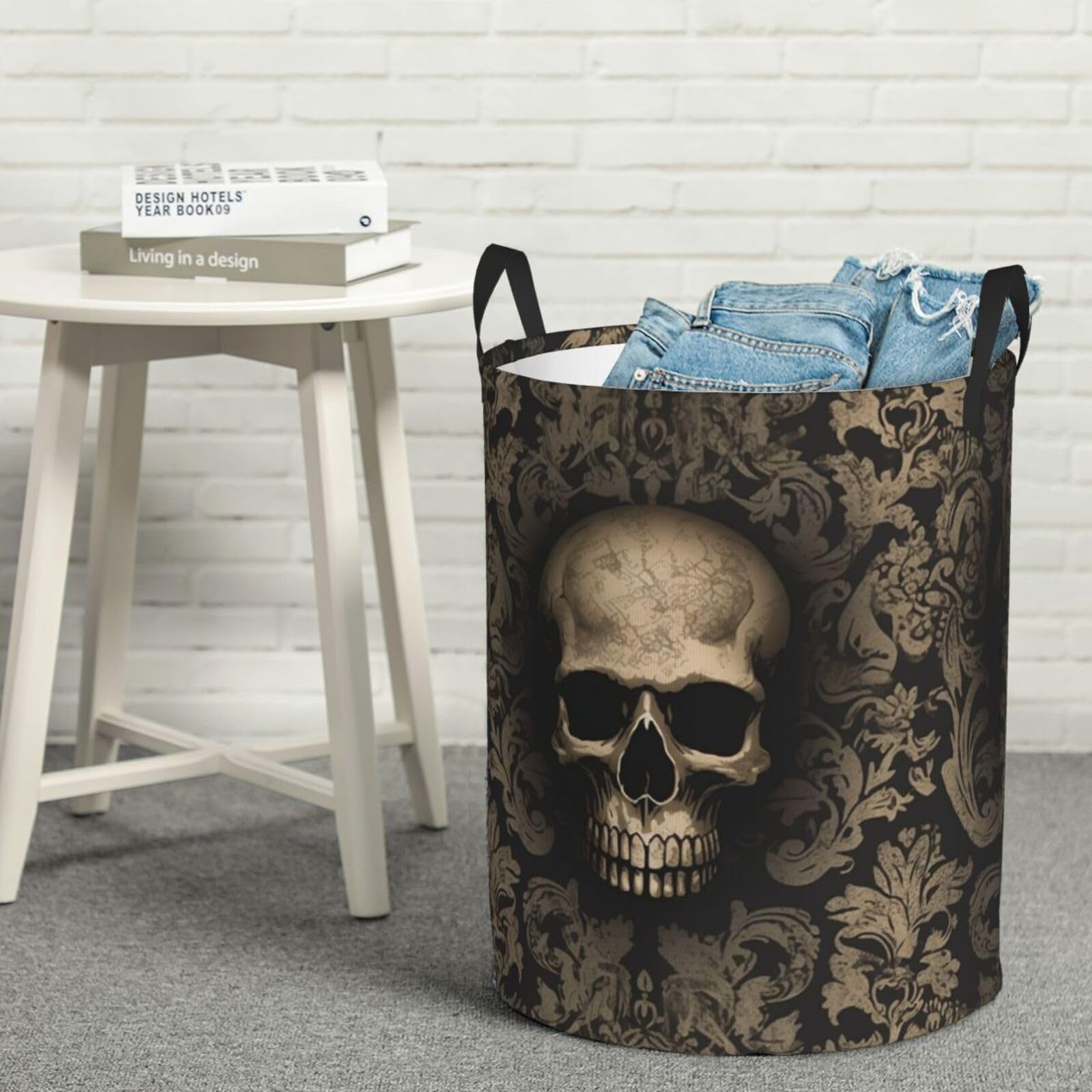 Panier à linge imperméable et pliable avec motif gothique