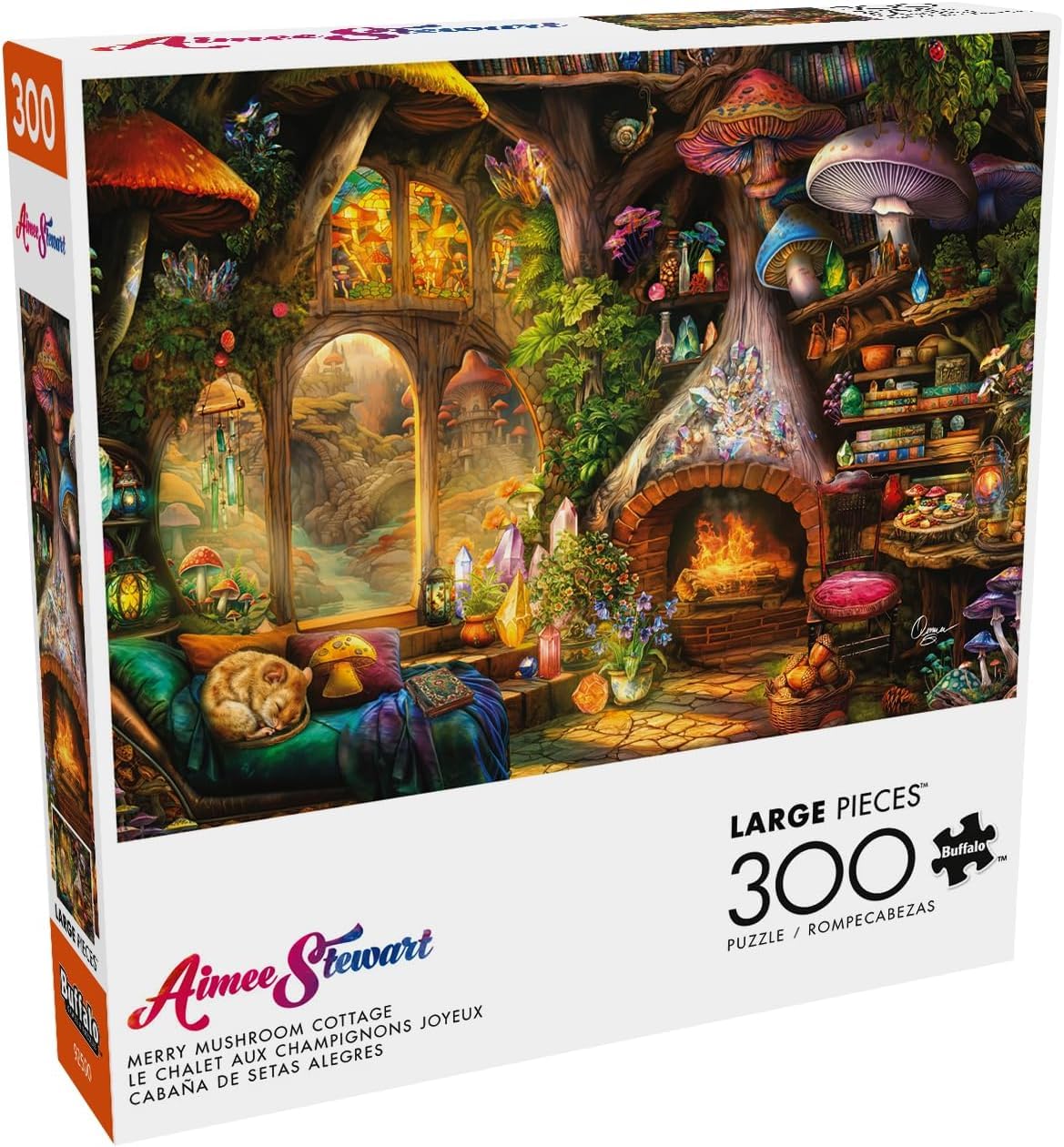 Buffalo Games - Aimee Stewart - Merry Mushroom Cottage - Jigsaw Puzzle for Adults - Challenging Puzzle Perfect for Game Nights - Finished Size is
