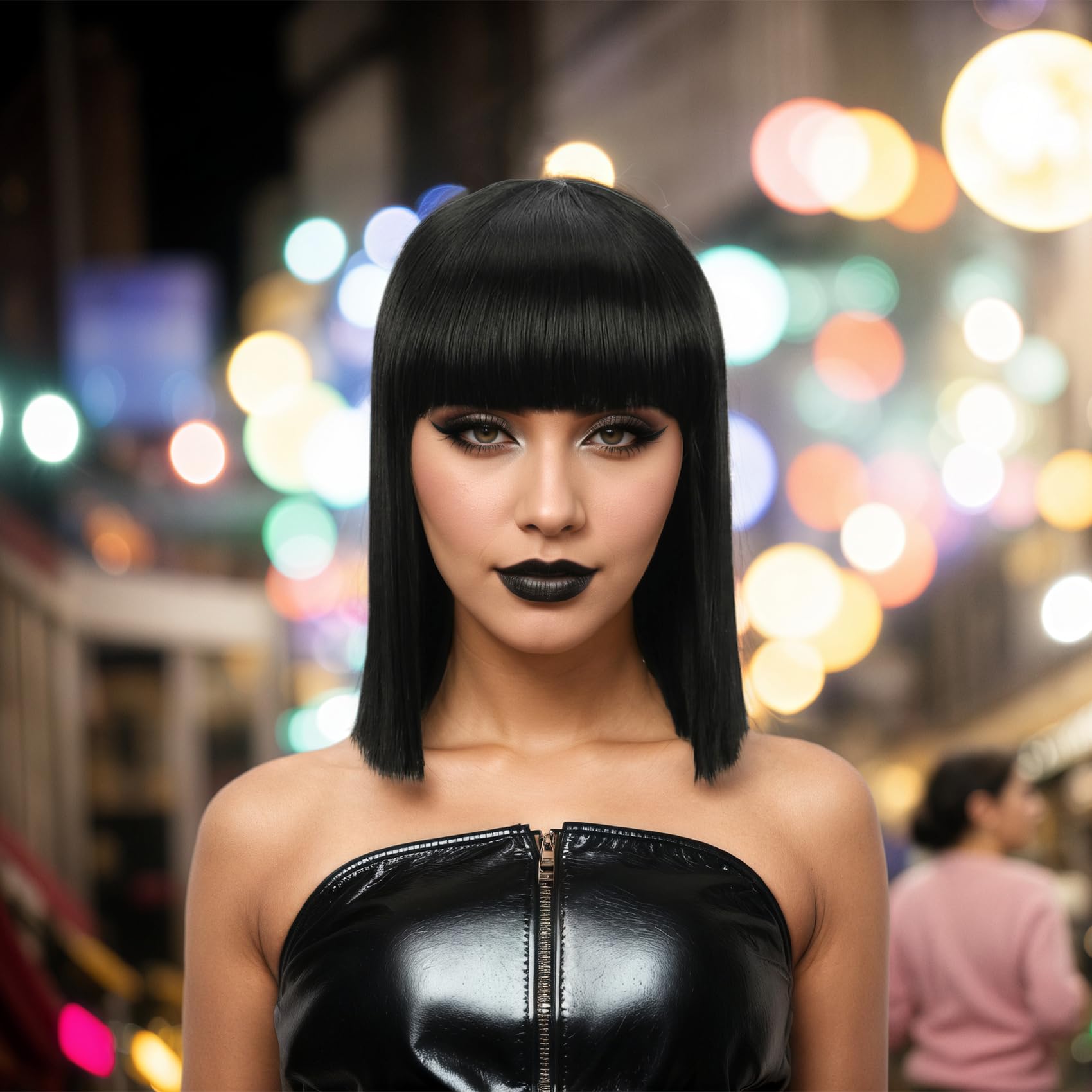 ショートストレート BLACK JACK BOB WIG Amazon.com: karlery Adult Straight Short Hair Black Bob Wig with