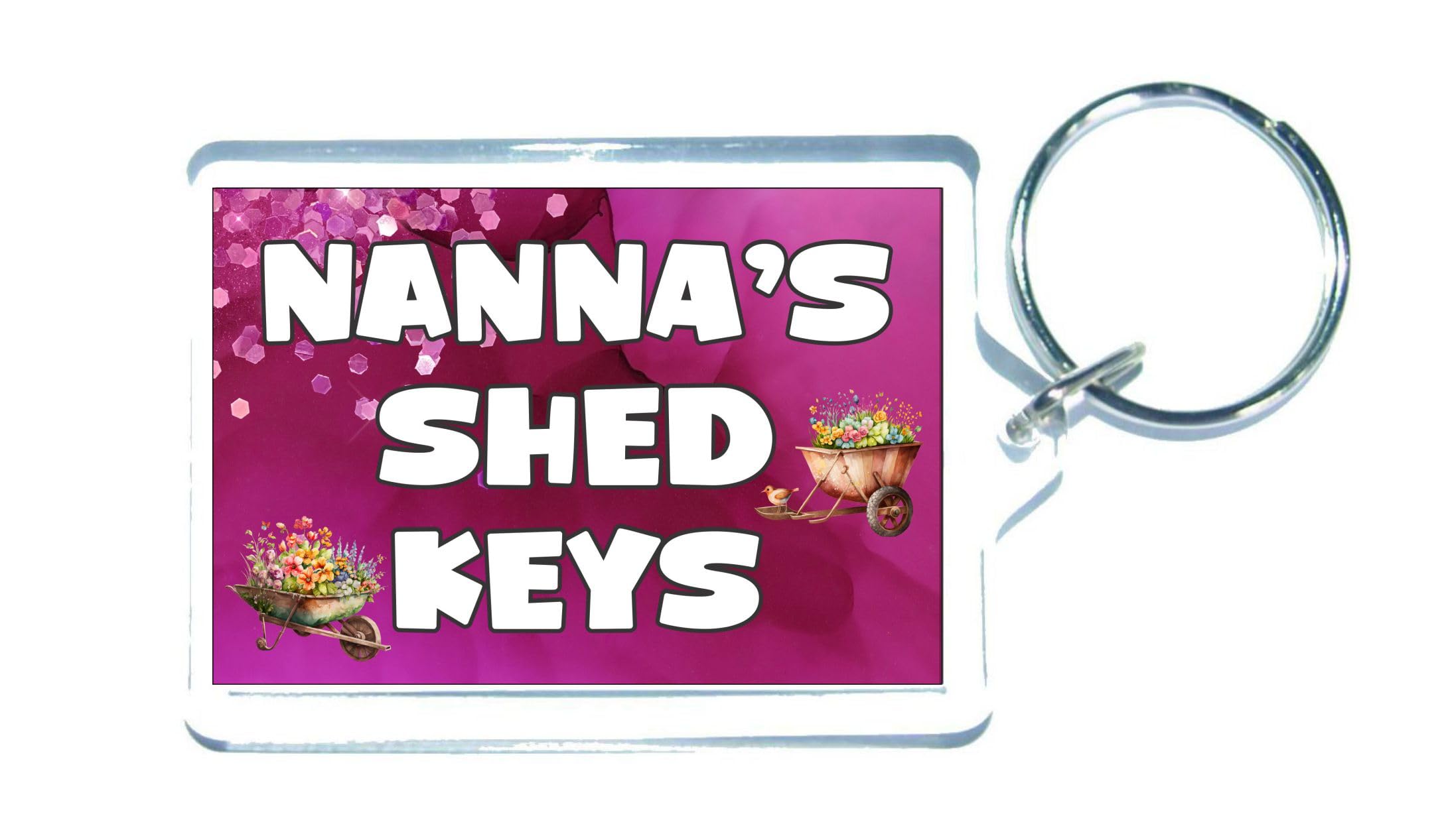 Decalarama Clear Nanna Keyring Gift – Nanna's Shed Keys - Nice Fun Cute Novelty Gardening Key Chain Present