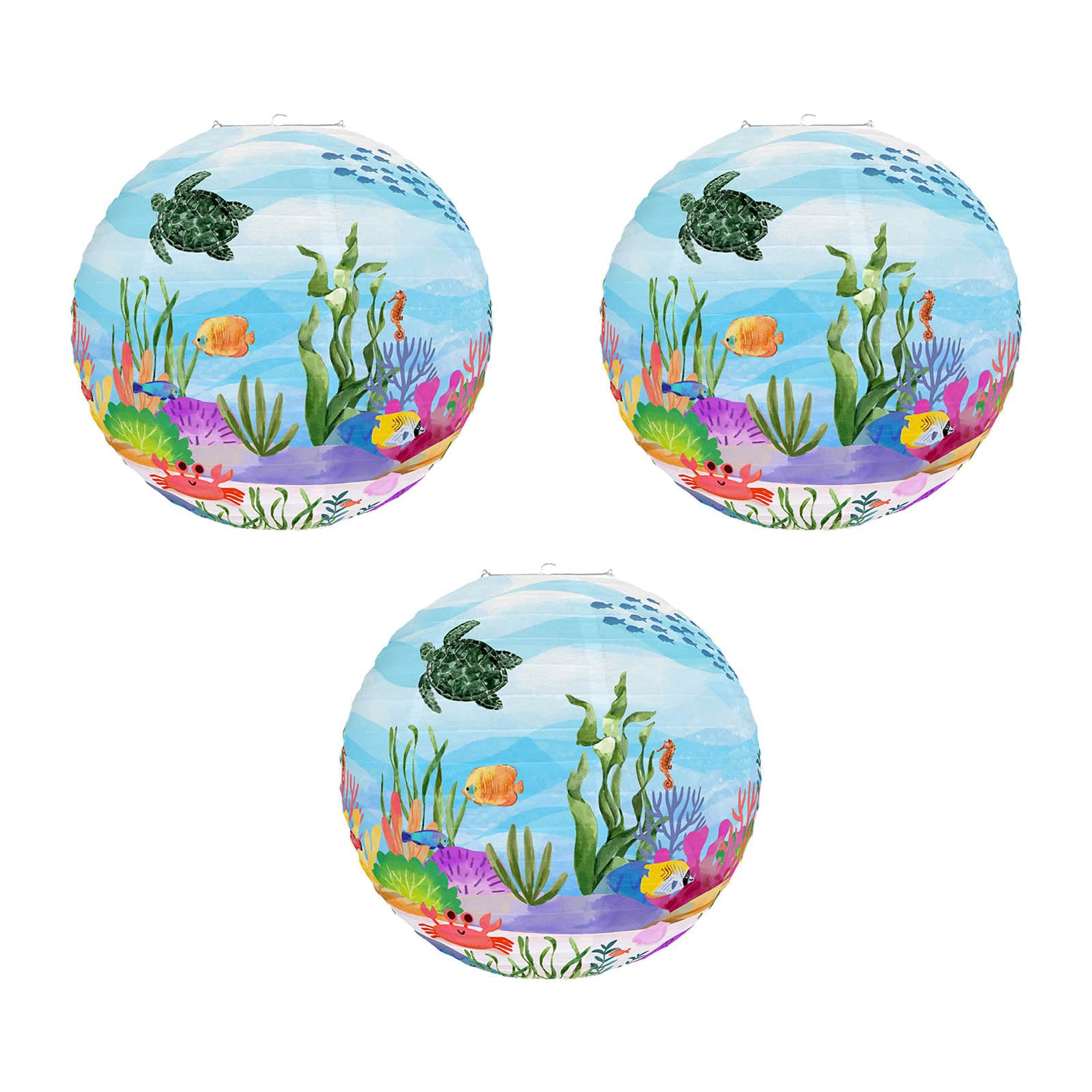 YROHGKPN 3Pcs Marine Themed Paper Light Hangings Environment Light Hangings for Celebration and Home Styling Party Decors