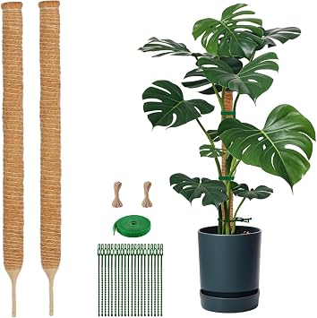 2Pcs 70cm 27.5inch Bendable Moss Pole for Monstera Plant Support