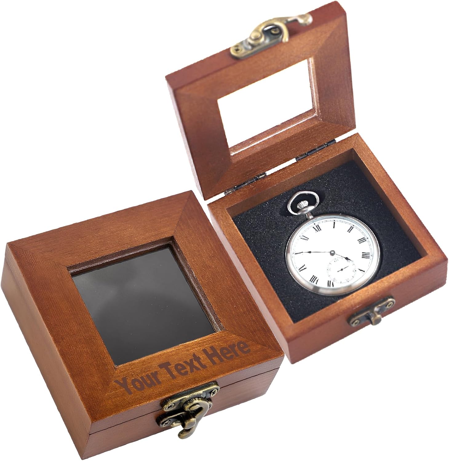 Luxury Pocket Watch Box Wooden Box Single Gift Box Display Storage Case
