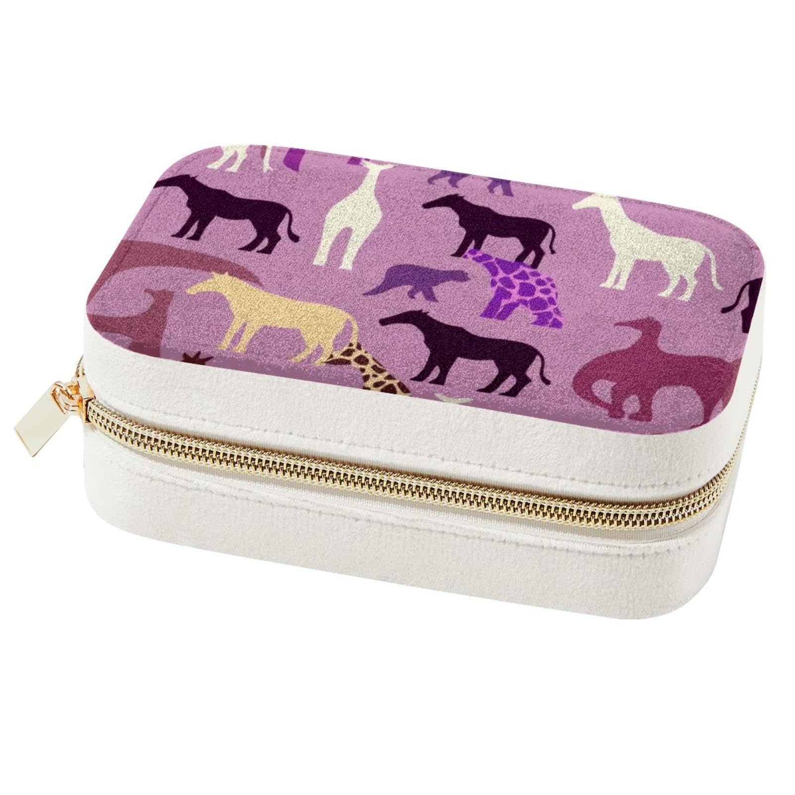 Boîte à bijoux pour femmes - Étui de voyage violet spacieux