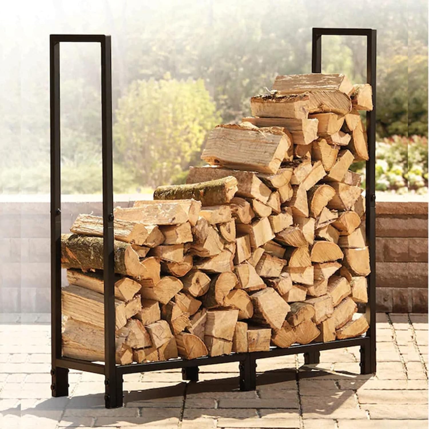 Firewood Rack for Indoor Fireplace & Outdoor Patio Large Log Storage Rack for Firewood Stove & Fire Pit Accessories,