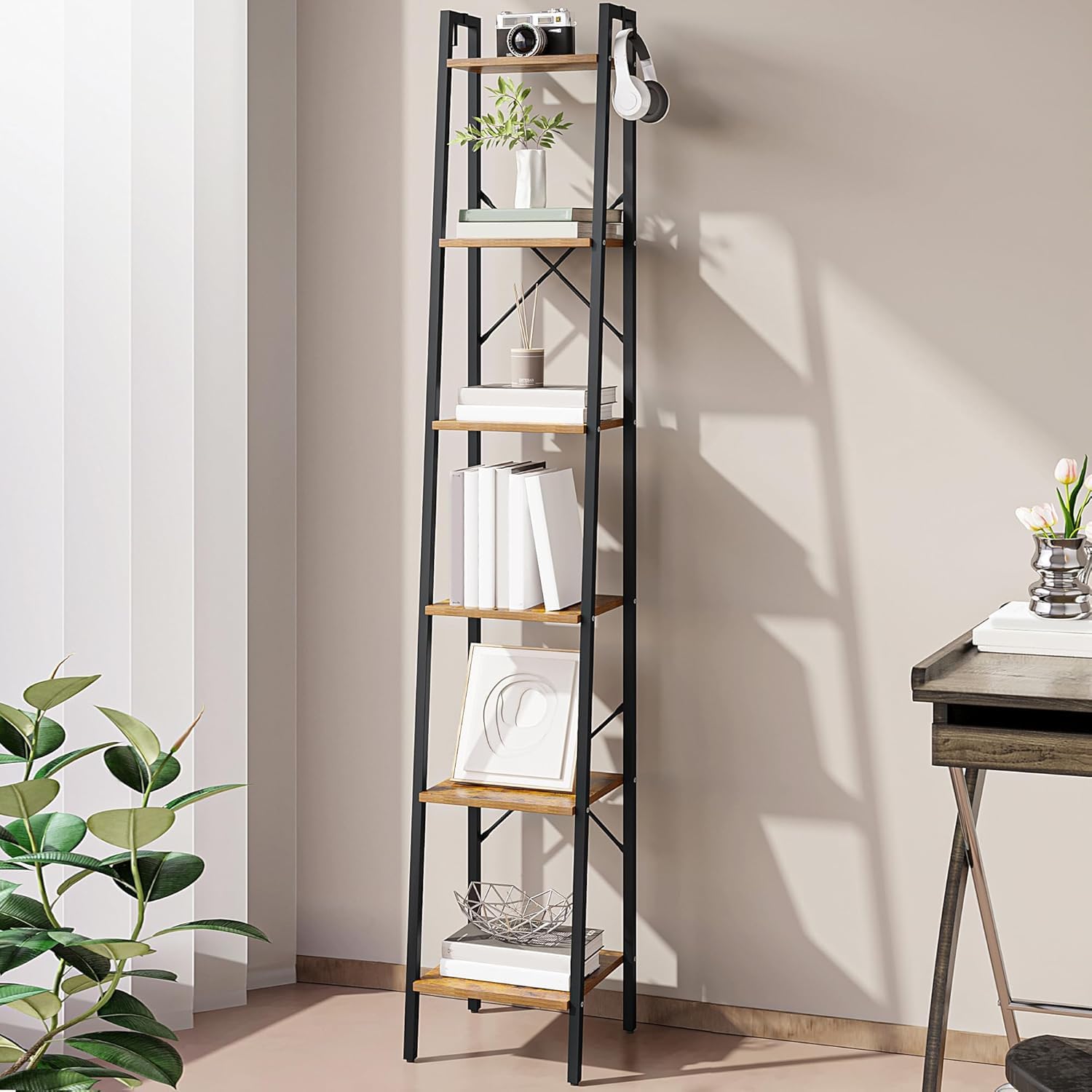 Amazon.com: Hzuaneri Ladder Shelf, Bookshelf Bookcase