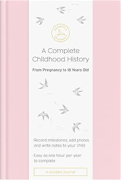 Promptly Journals, A Complete Childhood History From Pregnancy to 18 Years Old Blush Pink, Leatherette | Baby Book and Pregnancy Journal | Baby Memory Book