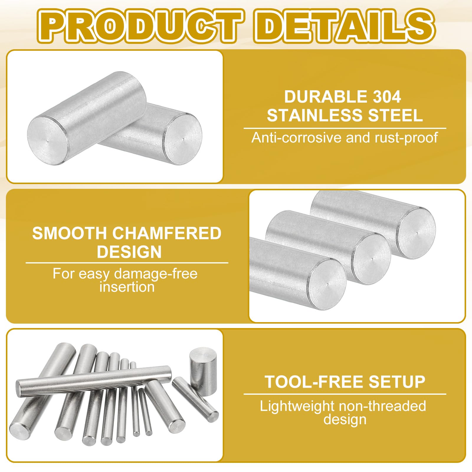 PATIKIL 6mm x 15mm Dowel Pin Stainless Steel - Image 3