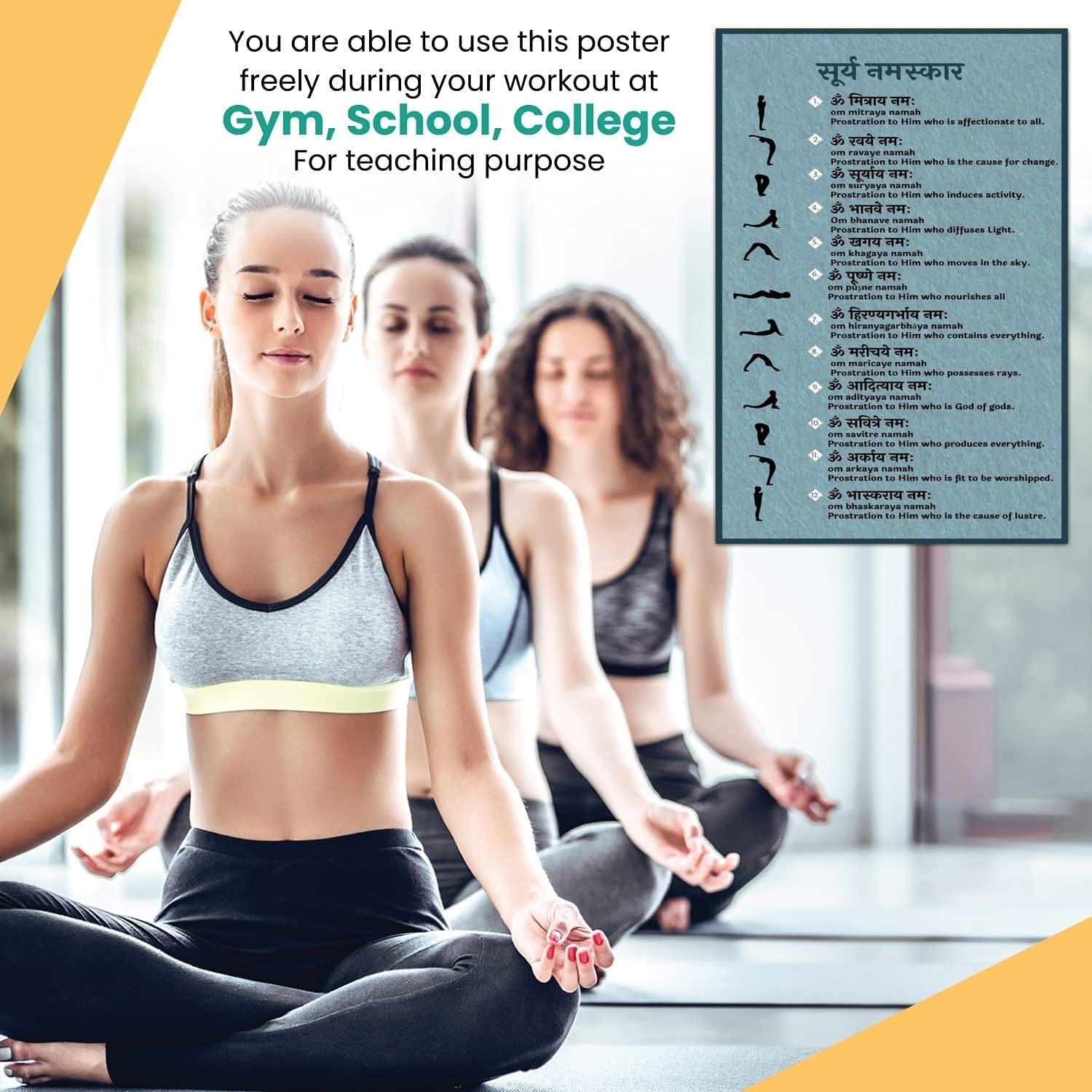 Surya Namaskar Yoga Poster - Motivational Art -2