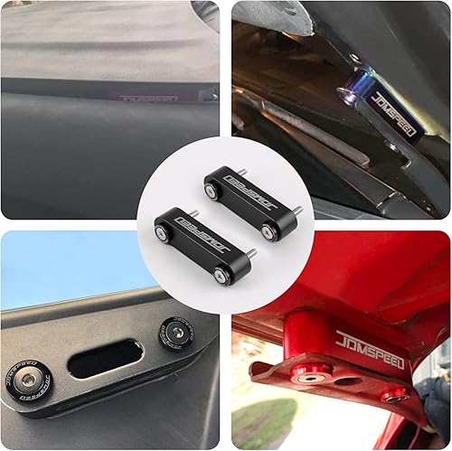 Vista 26 de JDMSPEED Anodizado Purple JDMSPEED Hood Spacer Hood Riser 3/4" Reemplazo Para Honda Civic CRX Del Sol Acura Integra Púrpura