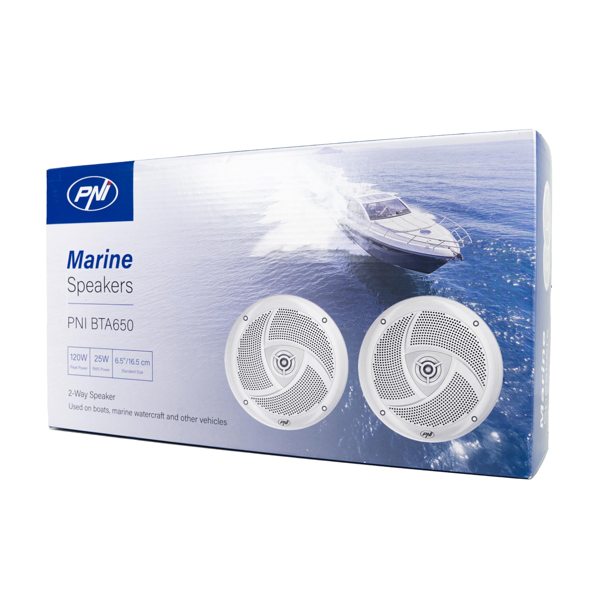 PNI Juego de 2 Altavoces coaxiales para Barcos BTA650, 120 W, 16,5 cm