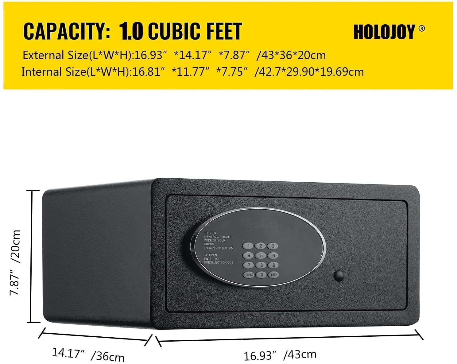 Caja Fuerte, Caja Fuerte Ignífuga E Impermeable, Cajas Fuertes para Hoteles, Cajas Fuertes De Acero, Caja Fuerte Pequeña para El Hogar, Caja Fuerte con Cerradura Electrón,
