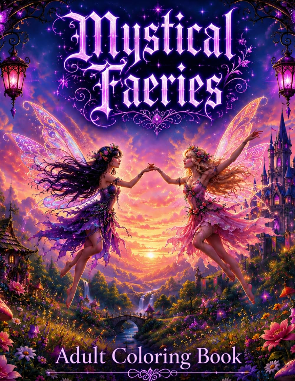 Mystical Faeries: An Adult Coloring Book filled with Magical Realms, Blooming Flowers, and Whimsical Creatures