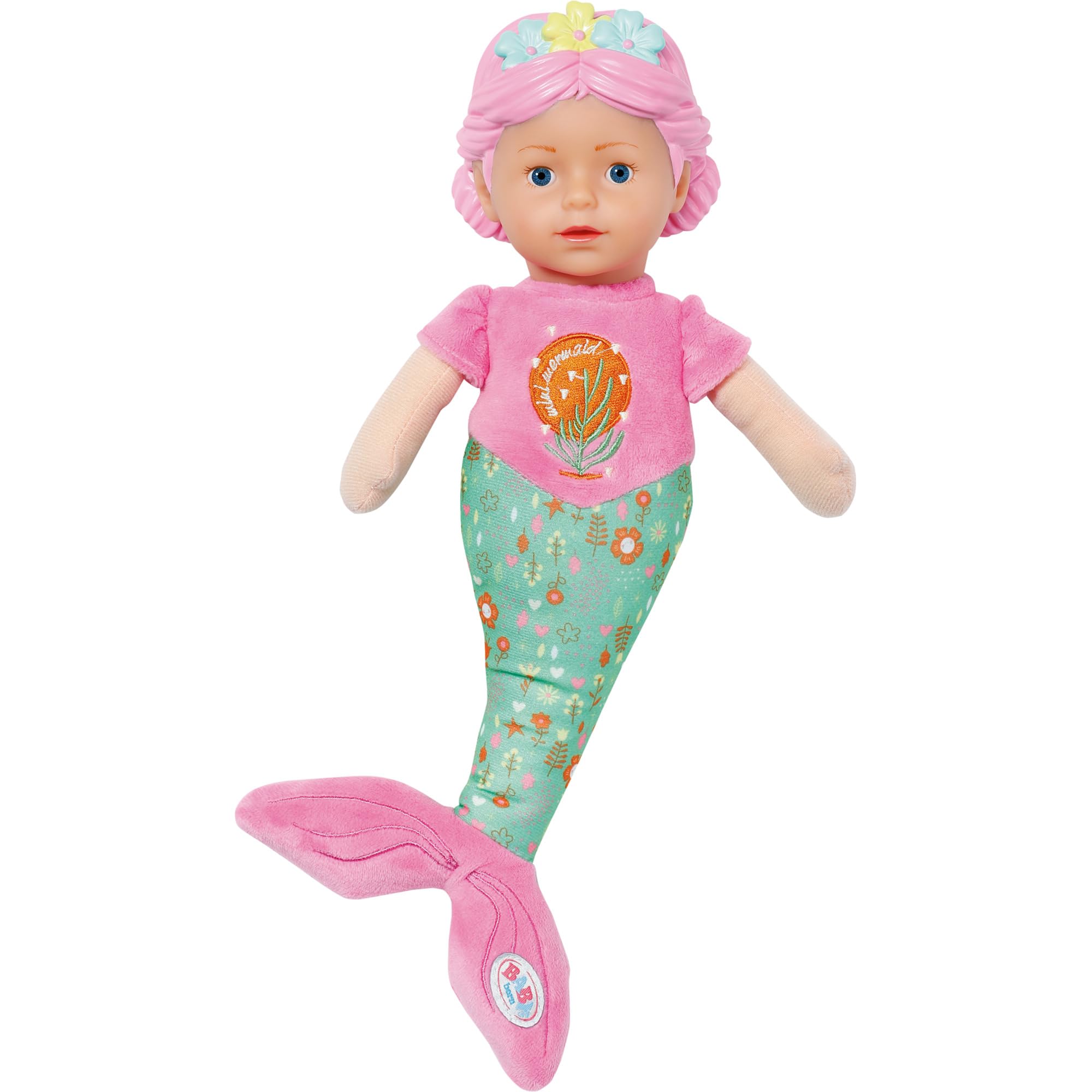 BABY Born Mermaid For Babies 832288 - 30cm Doll with Super Soft Fabric Body For New-born Babies and Infants - Washable at 30°C - Suitable from Birth