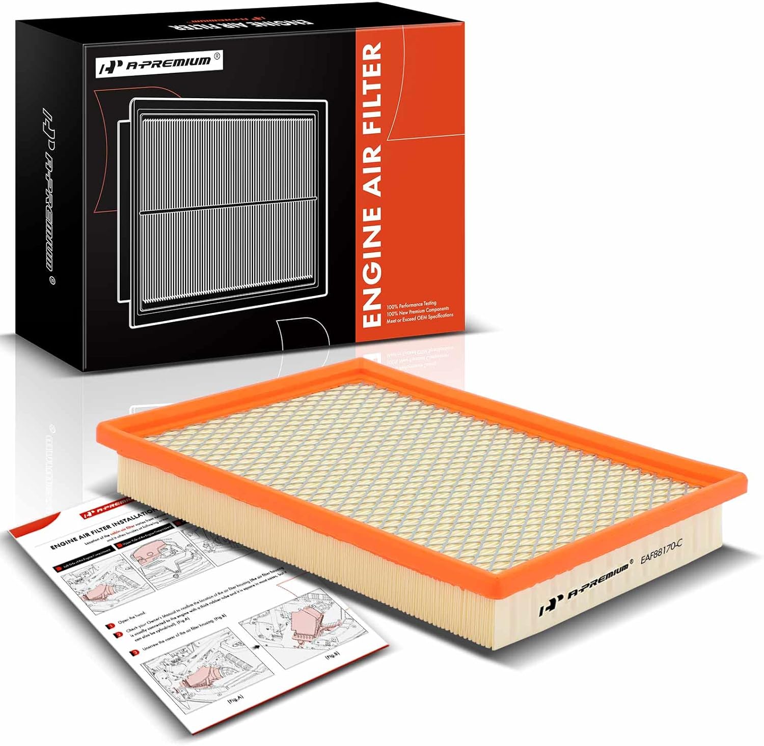 A-Premium Engine Air Filter Compatible with Jeep Grand Cherokee 2005-2010, Commander 2006-2010, Liberty 2002-2007