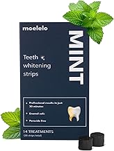 MOELELO Teeth Whitening Strips - 28 Strips | Mint | Whitens in 1 Use | Effective Tartar, Stain & Plaque Remover | Peroxide-Free, Enamel-Safe, Sensitivity-Free Oral Care | Fast Teeth Whitening Products