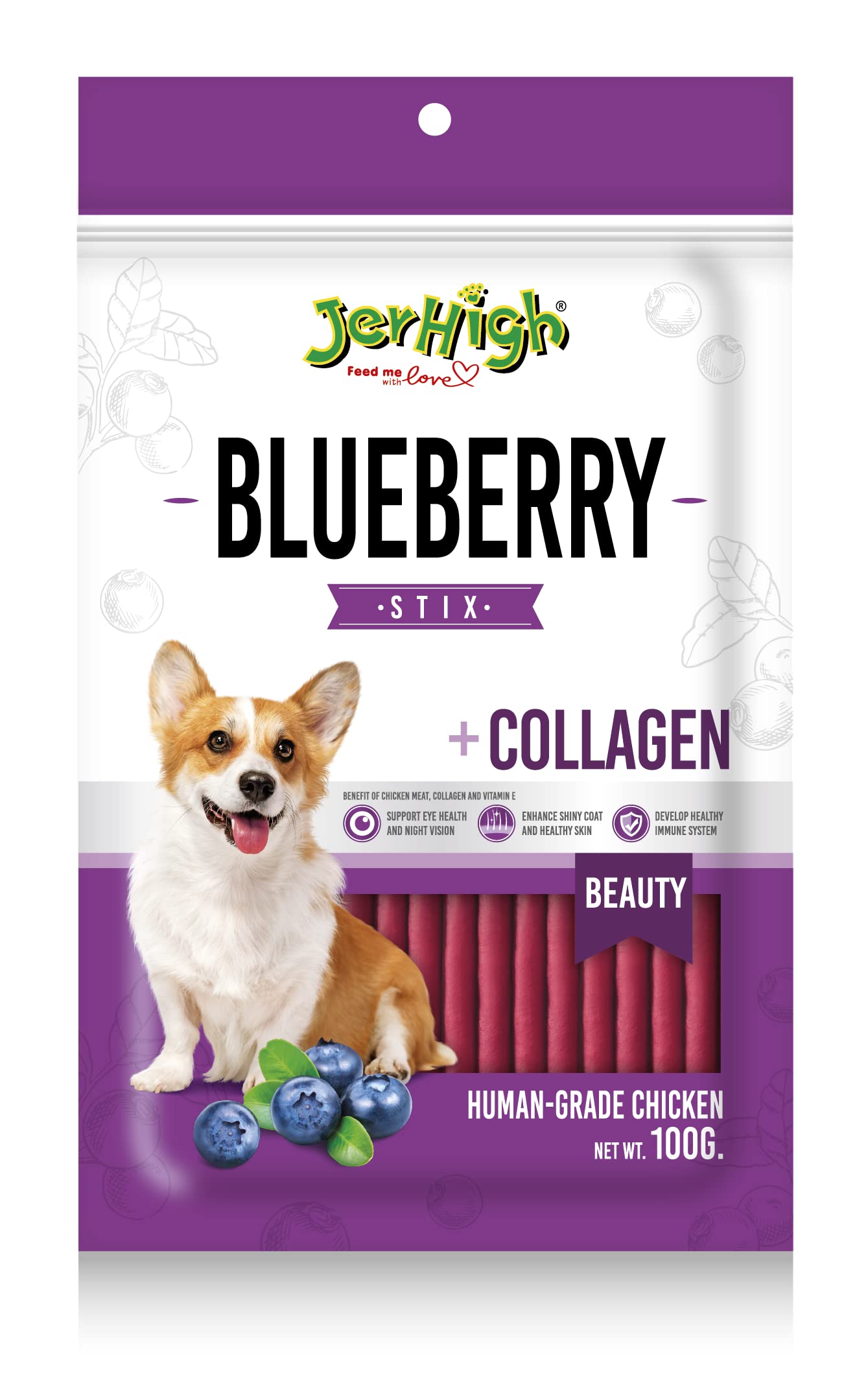Jerhigh Dog Treats, Human Grade High Protein Chicken,Free from by-Products & Gluten,with Collagen Blueberry Stix 100gm (3 X 100g) Sold by DogNCats Sold by DogsNCats (B0BGPQ4WDY) Amazon Price History, Amazon Price Tracker