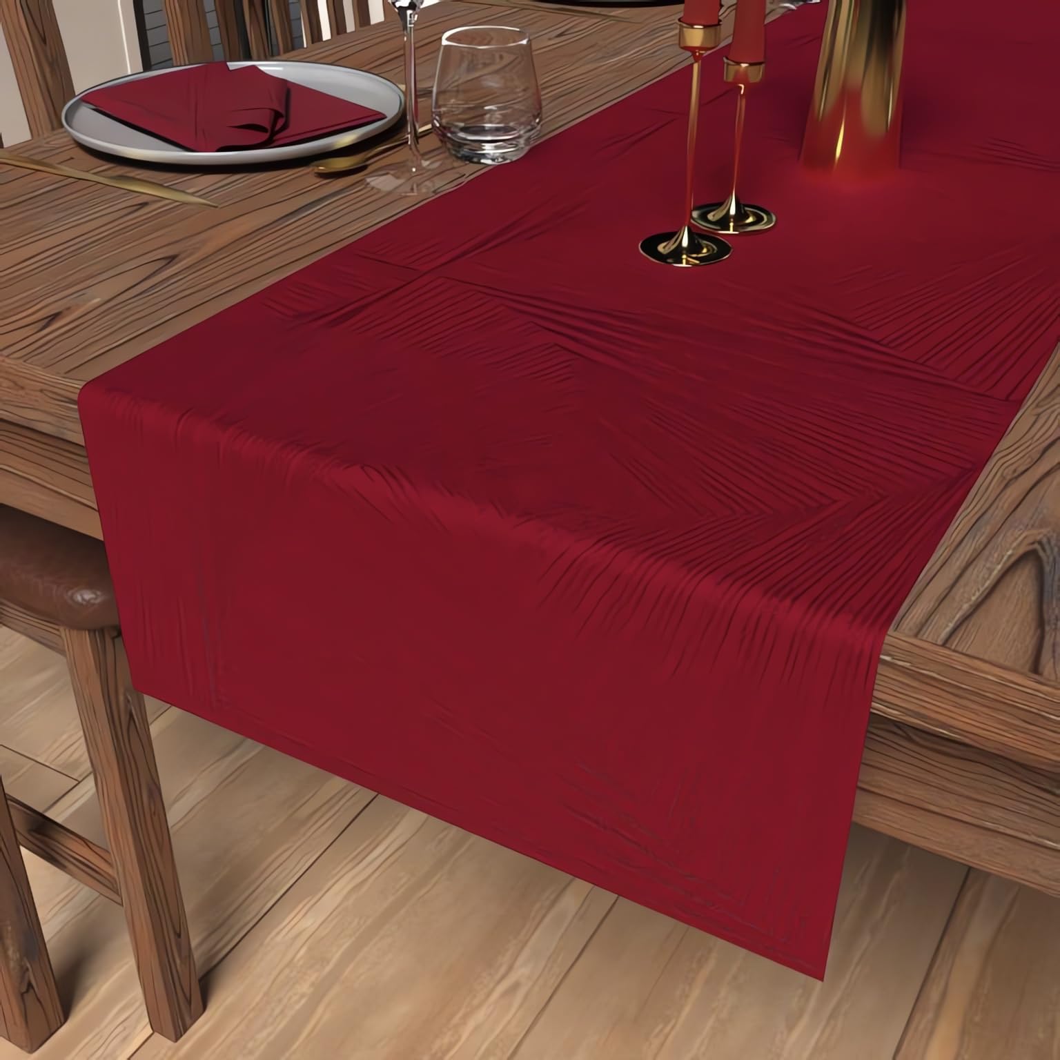 Soleil d'ocre, Luxury Table Runner 40 x 180 cm Red