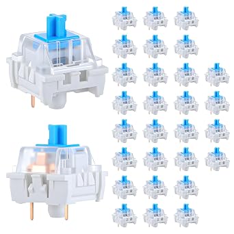 Mechanical Keyboard Switch 30 Pcs 3 Pin Blue Keyboard Clicker Replacement Keyboard Keys for LED Mechanical Gaming Keyboard