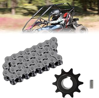 QYMOTO KT196 Drive Chain Go Kart 420 Chain 32 Link+10 Tooth with 5/8 Bore #40 41 420 Chain Sprocket for Coleman CK196-T 196cc 6.5hp Engine Go Kart Jackshaft Drive Chain