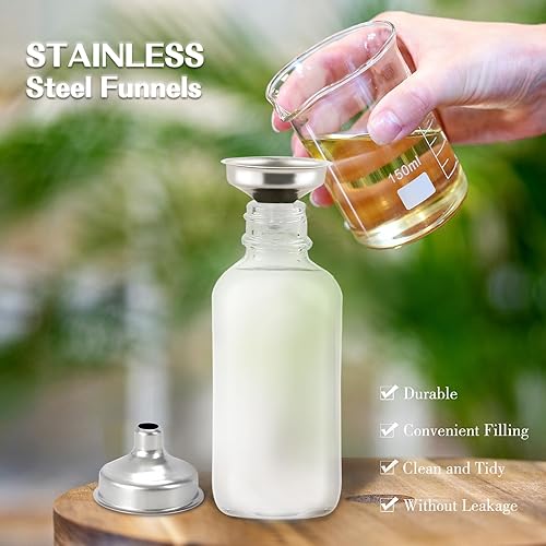 Miniatura 5 de 4 botellas con cuentagotas de vidrio ámbar de 1 oz+2 onzas, botellas de tintura con cuentagotas, botellas de aceites esenciales a prueba de fugas,