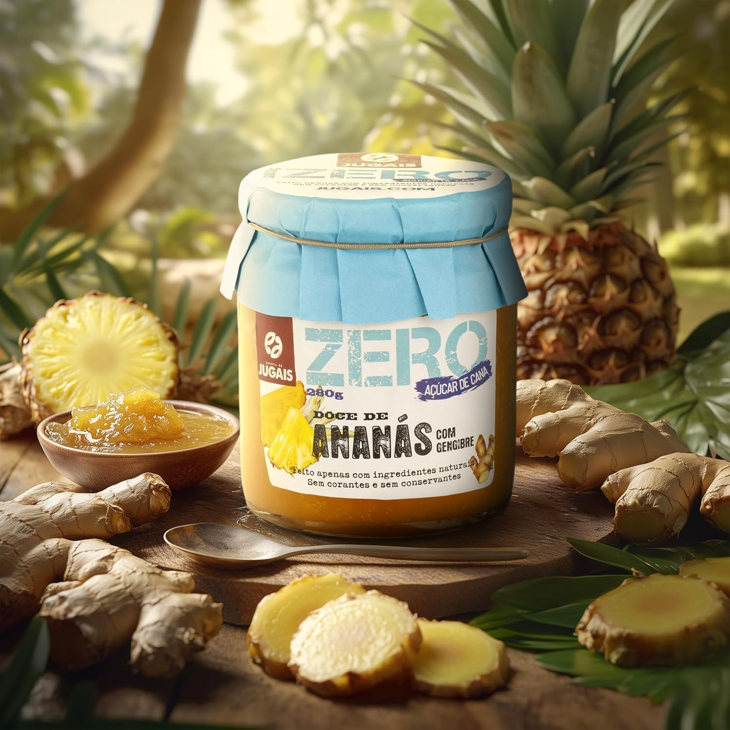 Auswahl an Marmeladen ohne Zuckerzusatz: 4er-Set à 280 g, Feige, Pfirsich, Ananas mit Ingwer, Kürbis mit Walnuss, natürlich gesüßt.