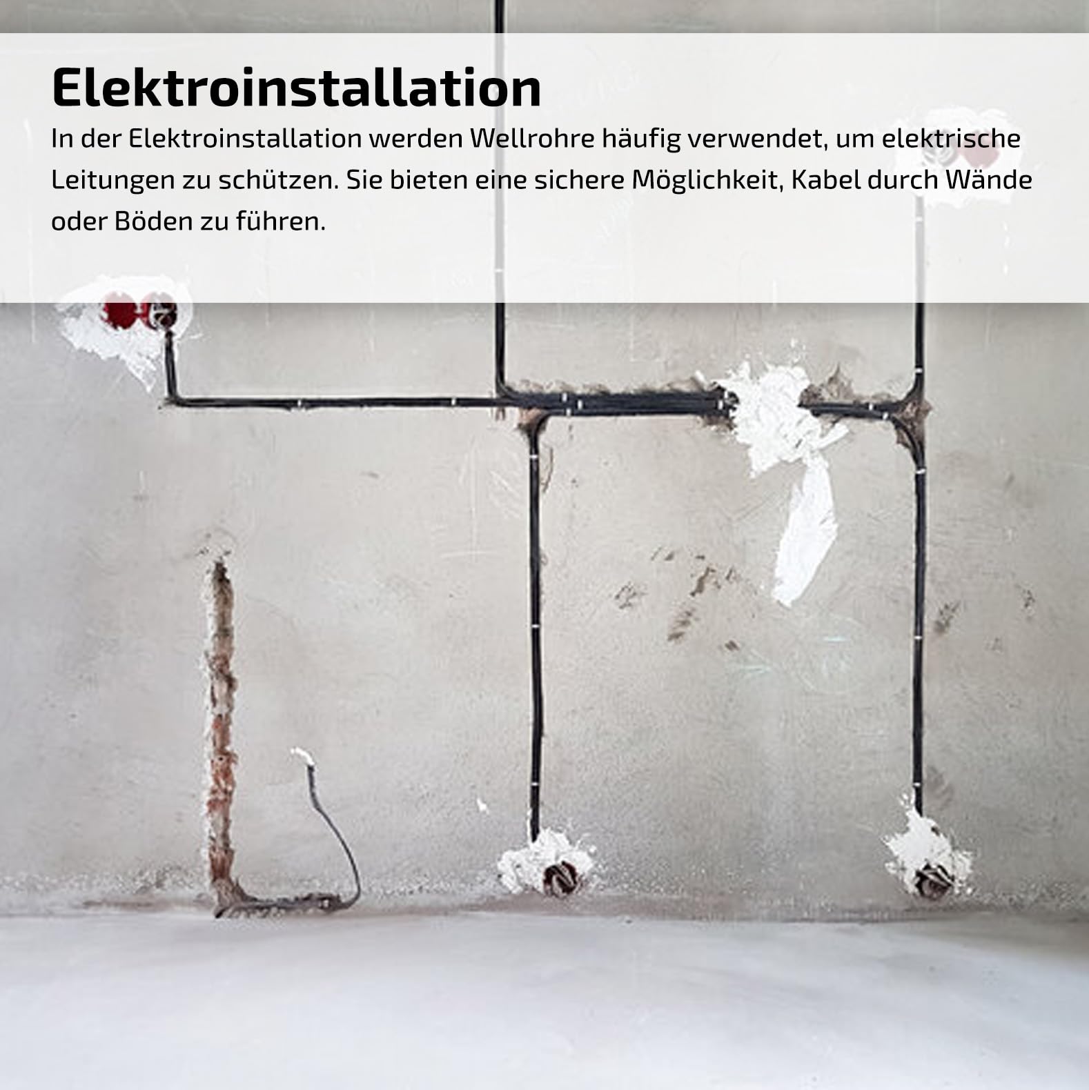 Tubo corrugado – Manguera corrugada (abierta), tubo eléctrico vacío, protección contra martas (NW 7,5 (interior 6,9 mm) = 50 metros