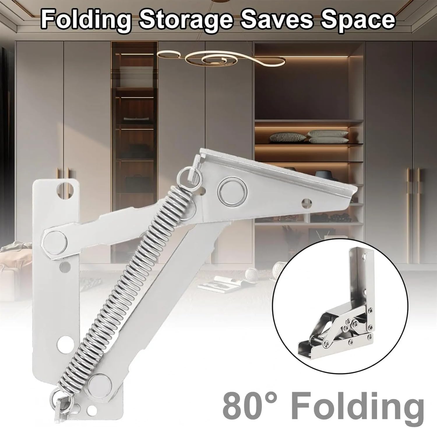 2pcs 80 Degree Foldable Soft Wall Hinge Sofa Bed Cabinet Hinge Spring Hinge for cabinets Closets
