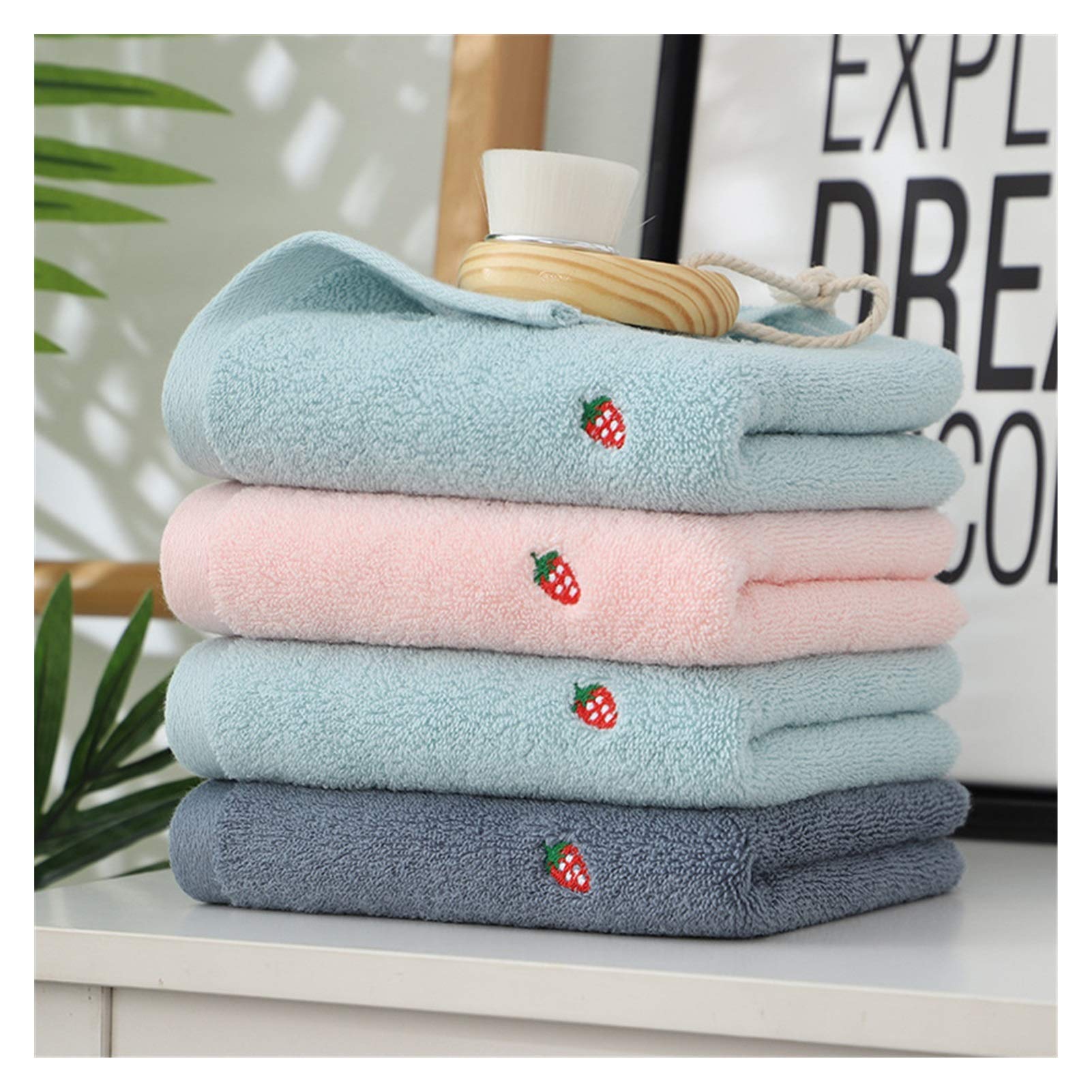 Generisch Nettes Badetuch Neues Erdbeer -Stickel Designer Handtuch Set 100% Baumwollbad Handtuch Damen Süßes Handtuch