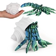 3D Printed Teal Hermit Crab Figurine Desk Toy Home Decor Collectible