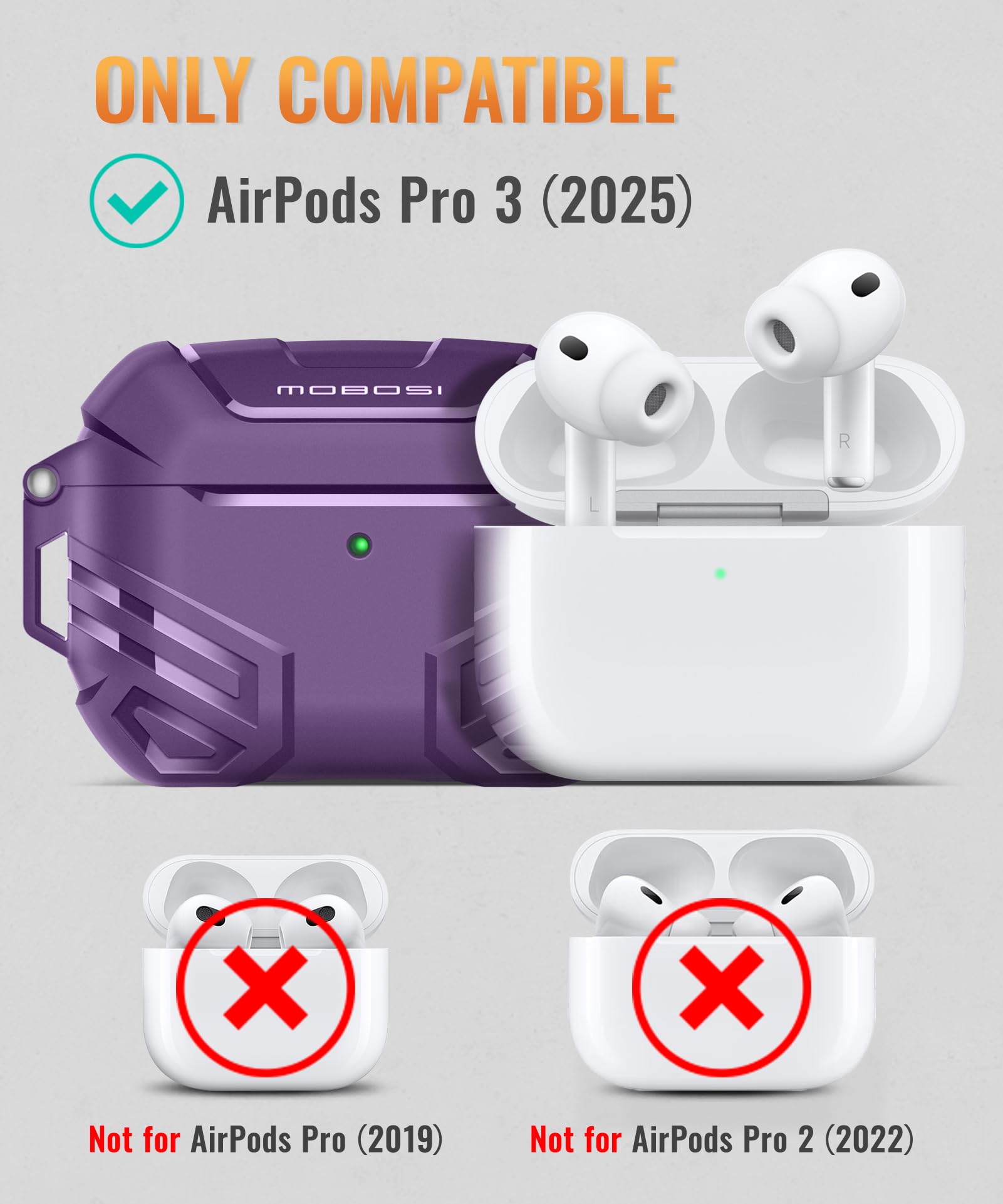 Amazon.com: MOBOSI for AirPods Pro 3 Case with Lock, Compatible