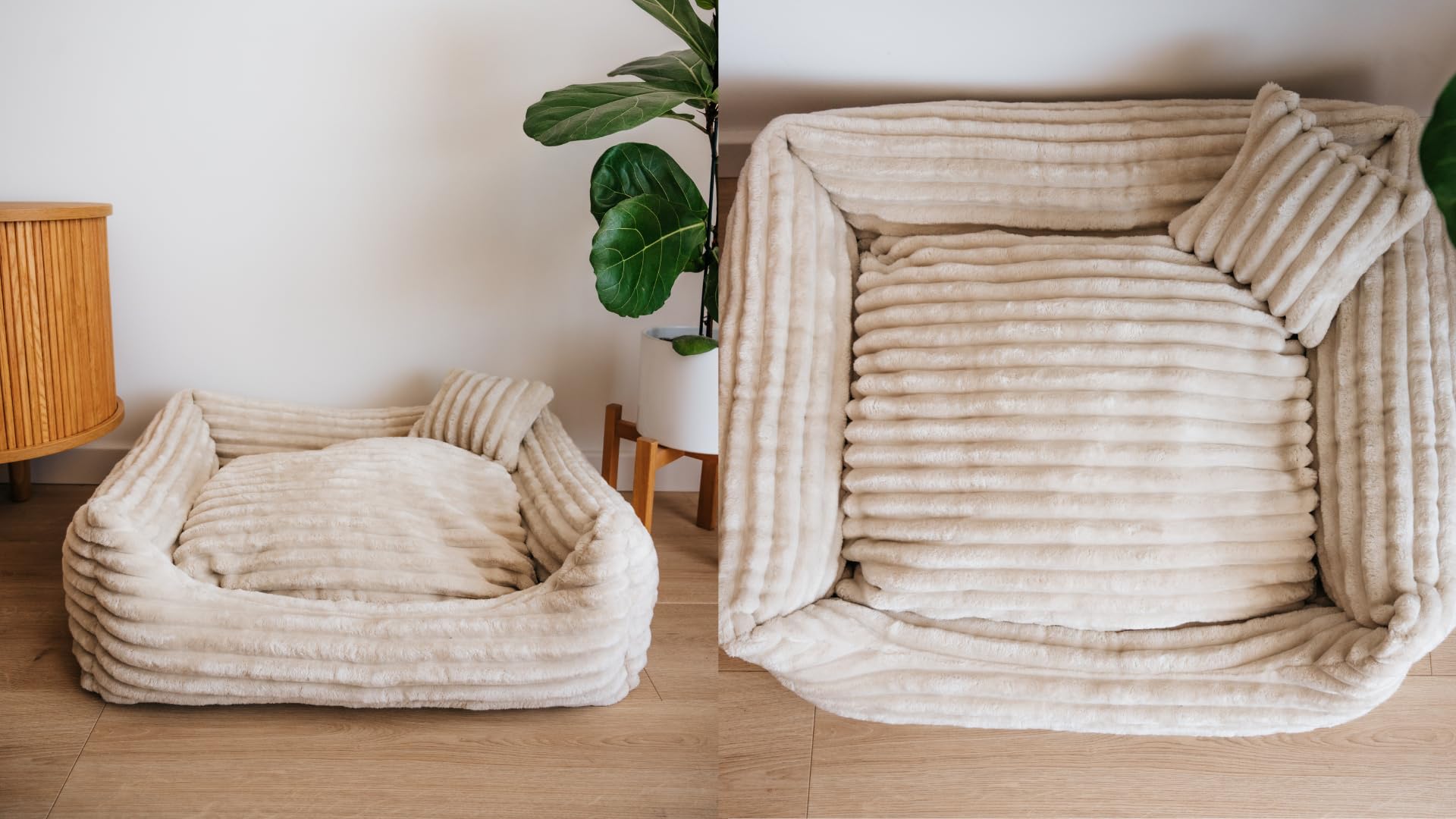 Gutekissen® Lit pour chien Dream - Coussin moelleux pour petits et grands chiens - Lit lavable en tissu rayé avec rembourrage en mousse de polyuréthane (vert, 3XL - 130 x 110 cm)