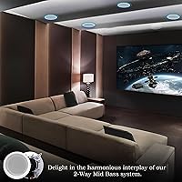 Vista 8 de Home Audio System Kit - 7.2 Channel 1500W Bluetooth Amplifier w/ 8 Qty of 8" Framed Ceiling Speakers 300 W Each, 4-Ch Speaker Selector, 2 Qty of