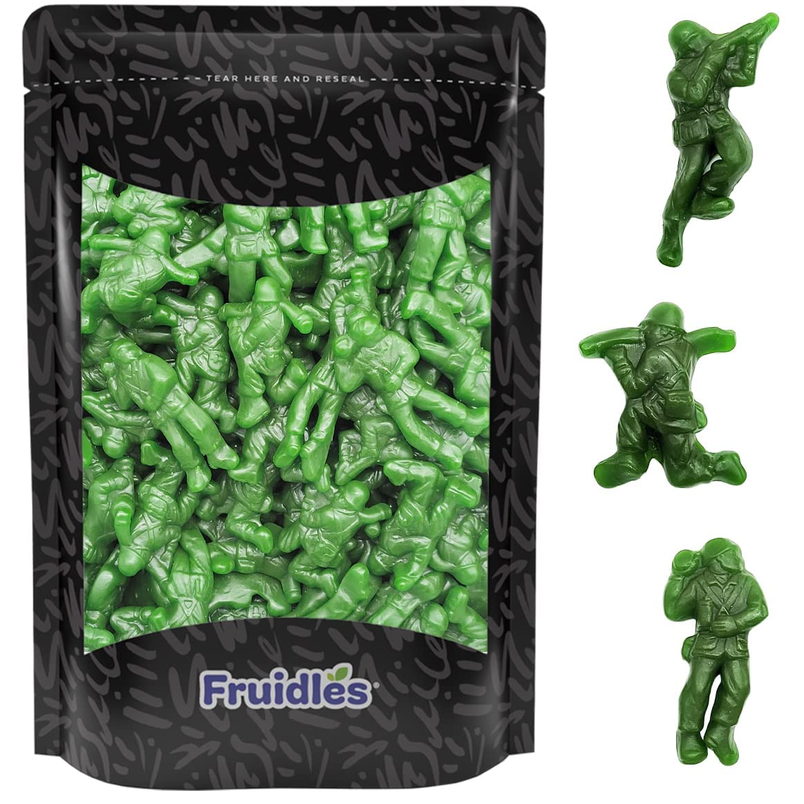 Fruidles Green Apple Patriotic U.S Army Guys Gummi Candy Military Heroes Freedom Fighters Holiday Treats, Delicious Gummy Candy, Fun and Festive Holiday Snacking, Party Favor (5 Pounds (Bulk))