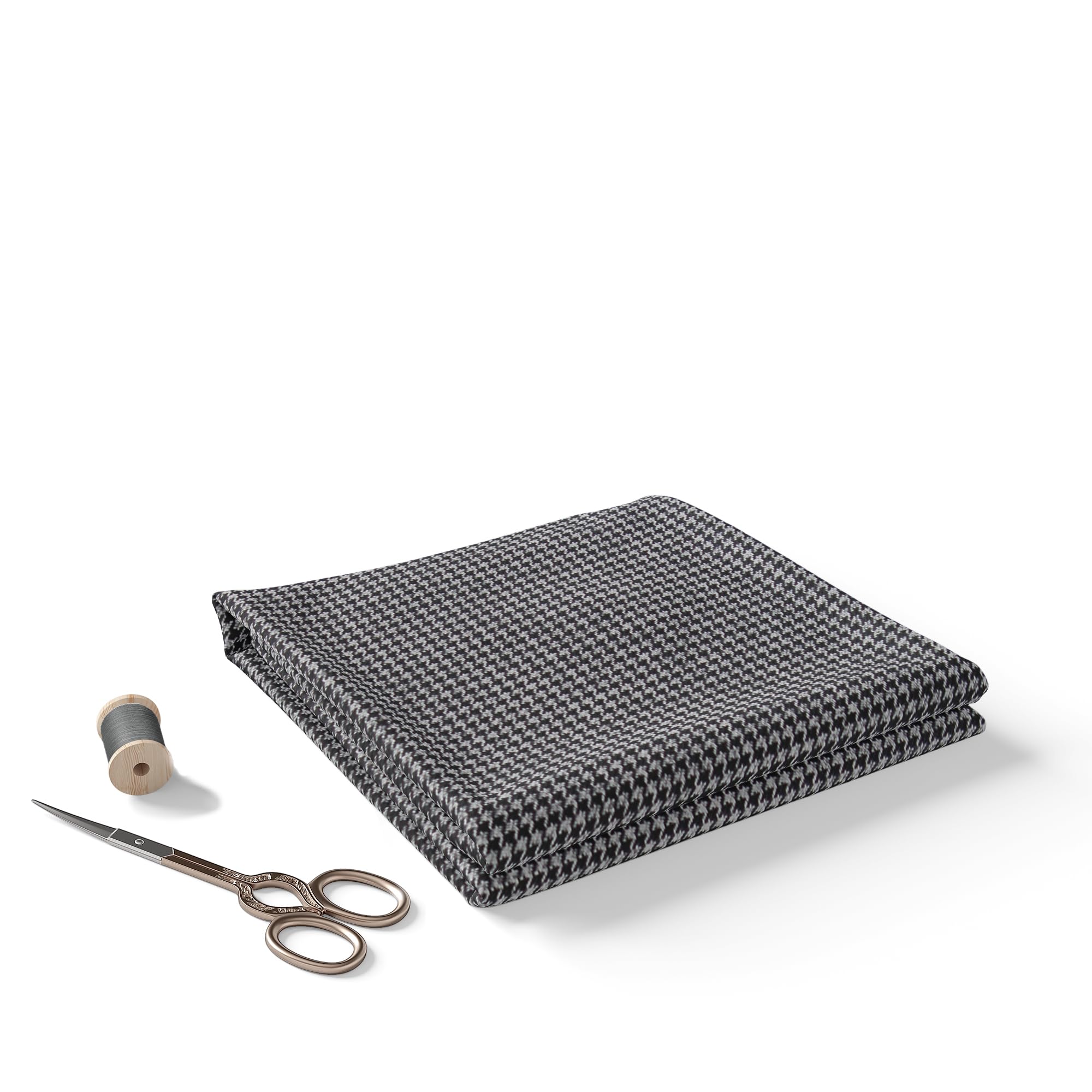 b bigreams - your comfort is our mission BIGREAMS Men’s Black White Houndstooth Tweed Fabric | Unstitched 3 Piece Suit Length | Stylish Coat Pant Waistcoat Suiting Material-picture-27