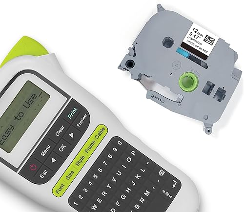 Miniatura 8 de Cinta de etiquetas de repuesto para Brother P Touch TZe-335 0.472 in, 0.47 pulgadas, laminada blanca sobre negra, 26.2 ft, 26.2 pies, compatible con