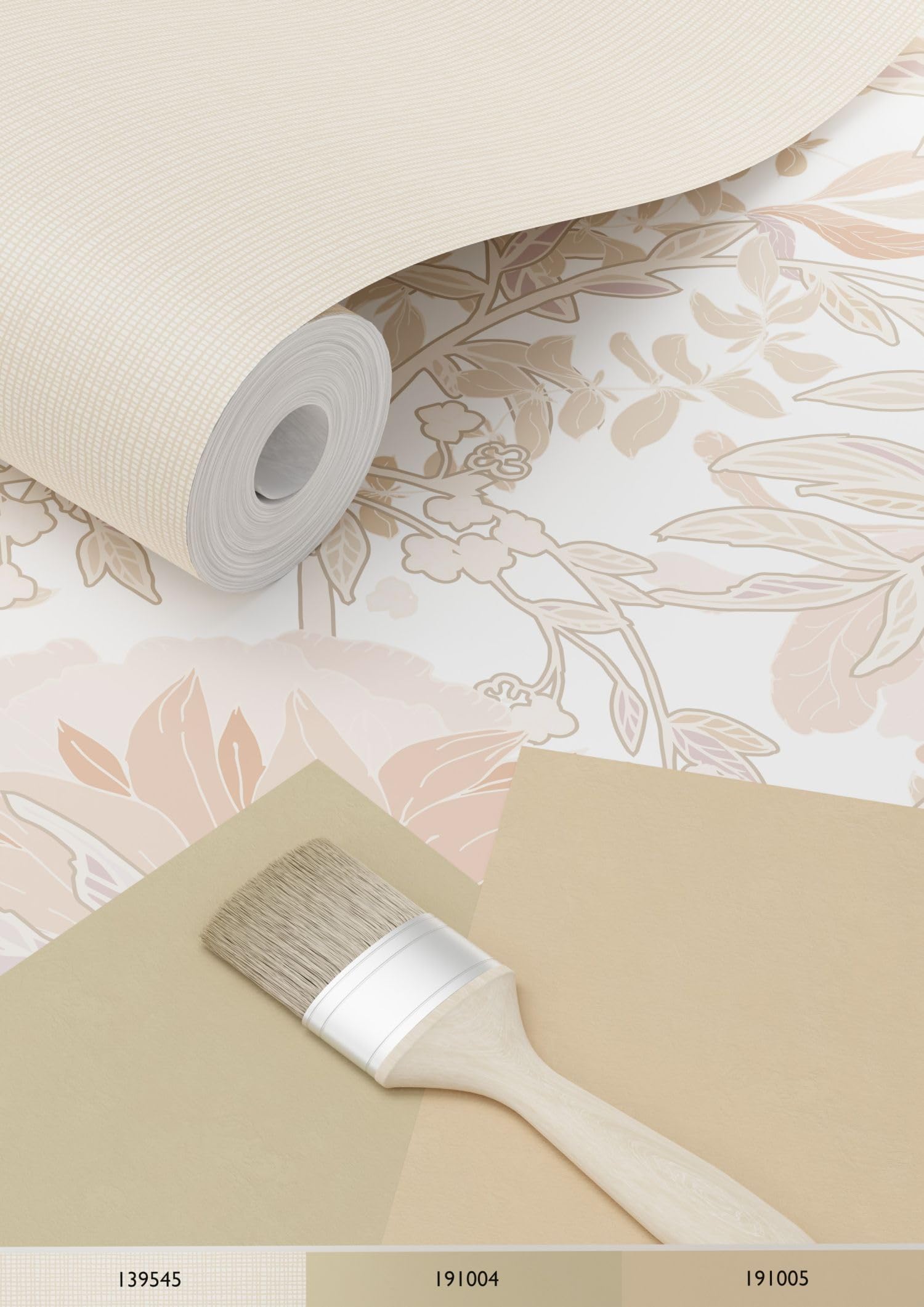 papier peint fleurs vintage de style art nouveau sable beige et terracotta claire 53 cm x 10.05 m - ESTAhome