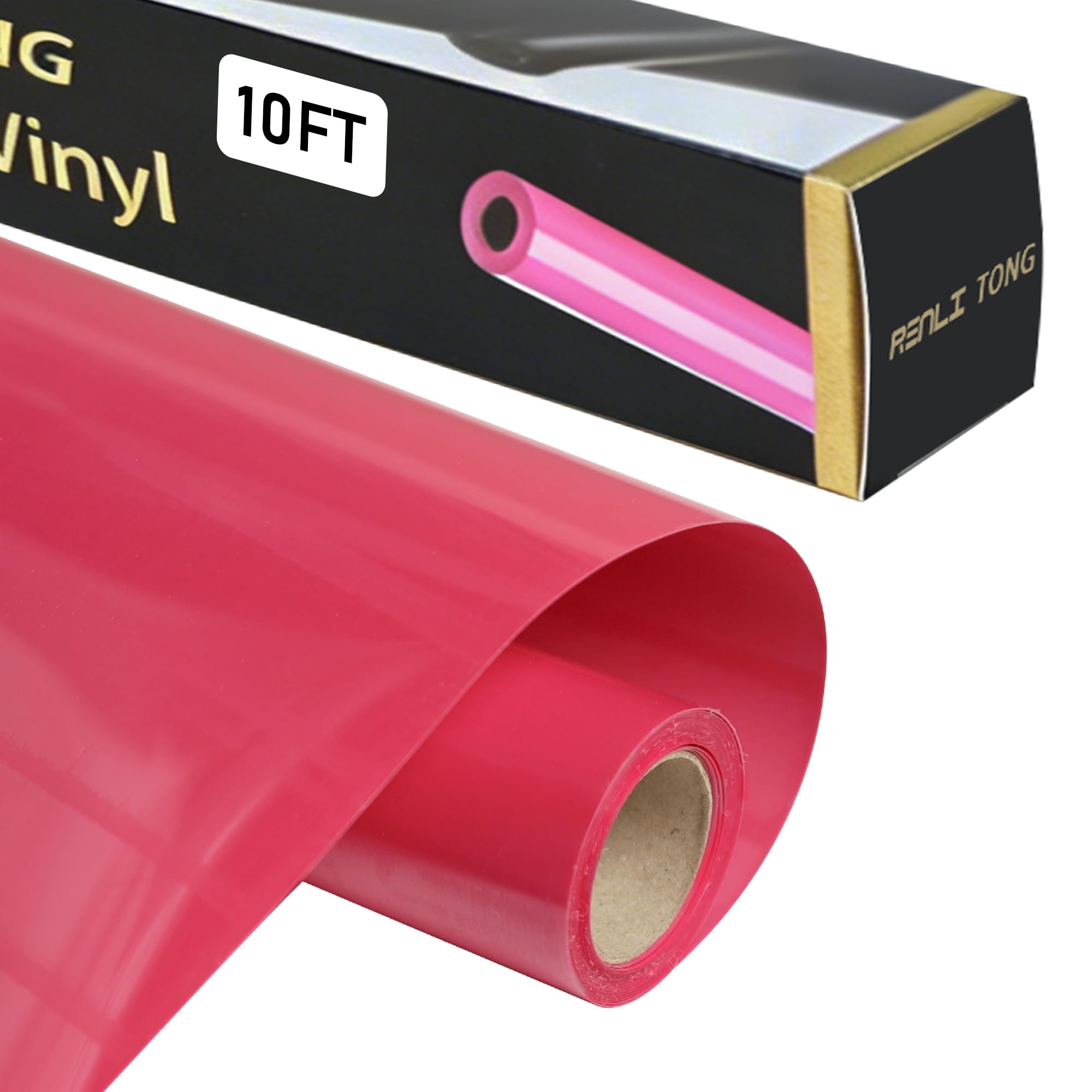 RENLITONG Heat Transfer Vinyl,12 Inch by 10ft Rose Red Iron on Vinyl