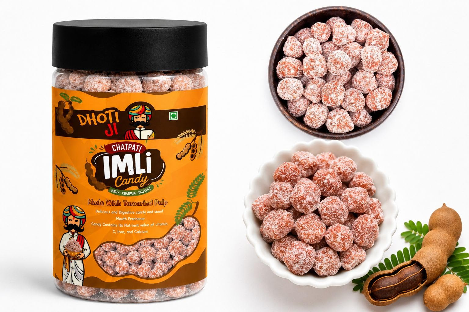 Dhotiji Imli Candy | 250g Jar | Khatti Mithi Imli Candy, Tamarind Candy, Imli Goli, Sweet Tamarind Candy, Tangy Indian Candy-picture-22