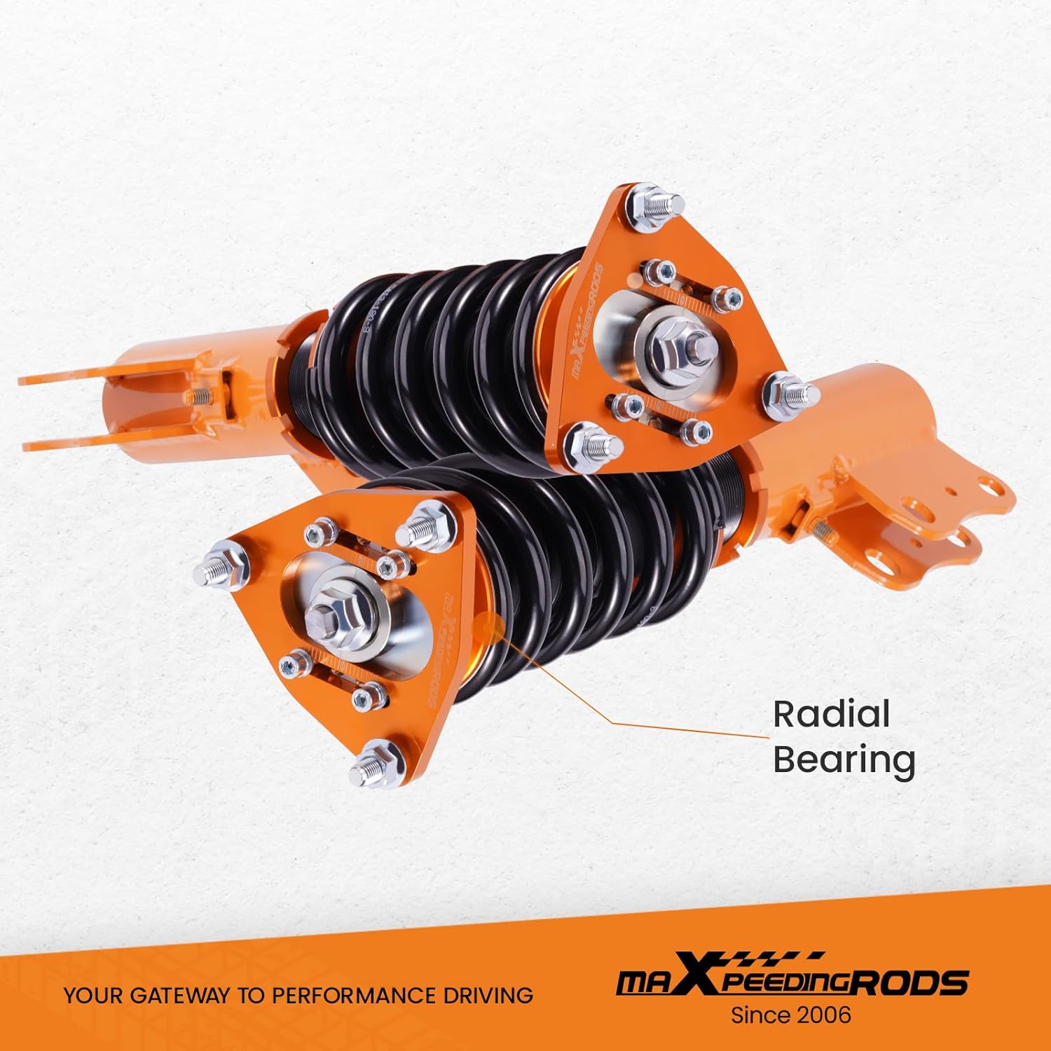 maXpeedingrods Coilovers for Mitsubishi Lancer(CX/CY) 2008-2016 Outlander Sport(GA) 2011-2020, Height Adjustable Coilovers Suspension Kit, Preset Damping Shock Absorber Struts, Lowering Kit, Gold