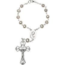 Rosary created with Swarovski Crystals, One Decade Pocket No Clasp OR Auto CLASP for hanging Rosary - Includes an Our Lady Holy card and birth month meaning