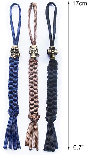 Miniatura 2 de Cuerda de cuerda de paracaídas para cuchillos con calavera de aleación y colgante de cruz, herramienta multifuncional EDC para acampar al aire libre