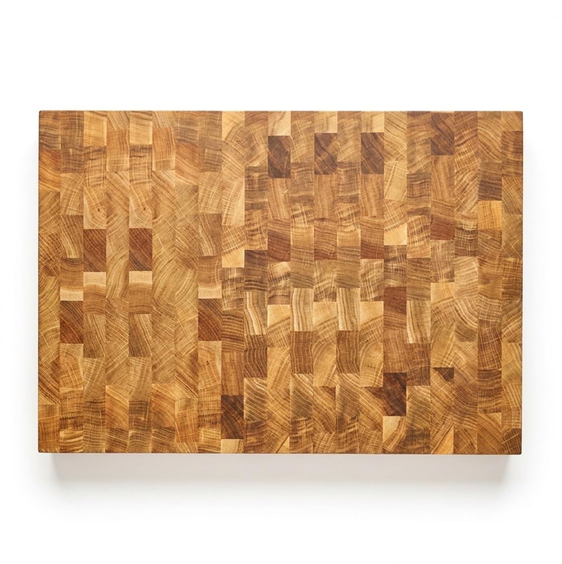 Deska dębowa sztorcowa end grain 50x35x4 cm, solidny blok do krojenia, lite drewno dębowe olejowane, duża deska kuchenna do krojenia, siekania i serwowania, produkcja europejska