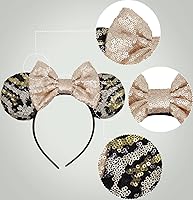 Vista 3 de Diadema con orejas de ratón de Minnie de leopardo, decoración de fiesta, diadema de orejas de ratón para disfraz de Halloween, accesorios para el 2