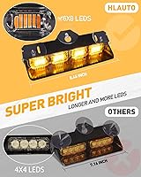 Vista 2 de HLauto 2002L Luces estroboscópicas de emergencia para salpicadero: luces de seguridad ámbar, luces de advertencia intermitentes para parabrisas