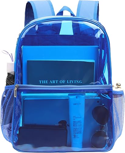 Miniatura 6 de REAWUL Mochila transparente resistente grande TPU mochilas transparentes, Azul, Moda