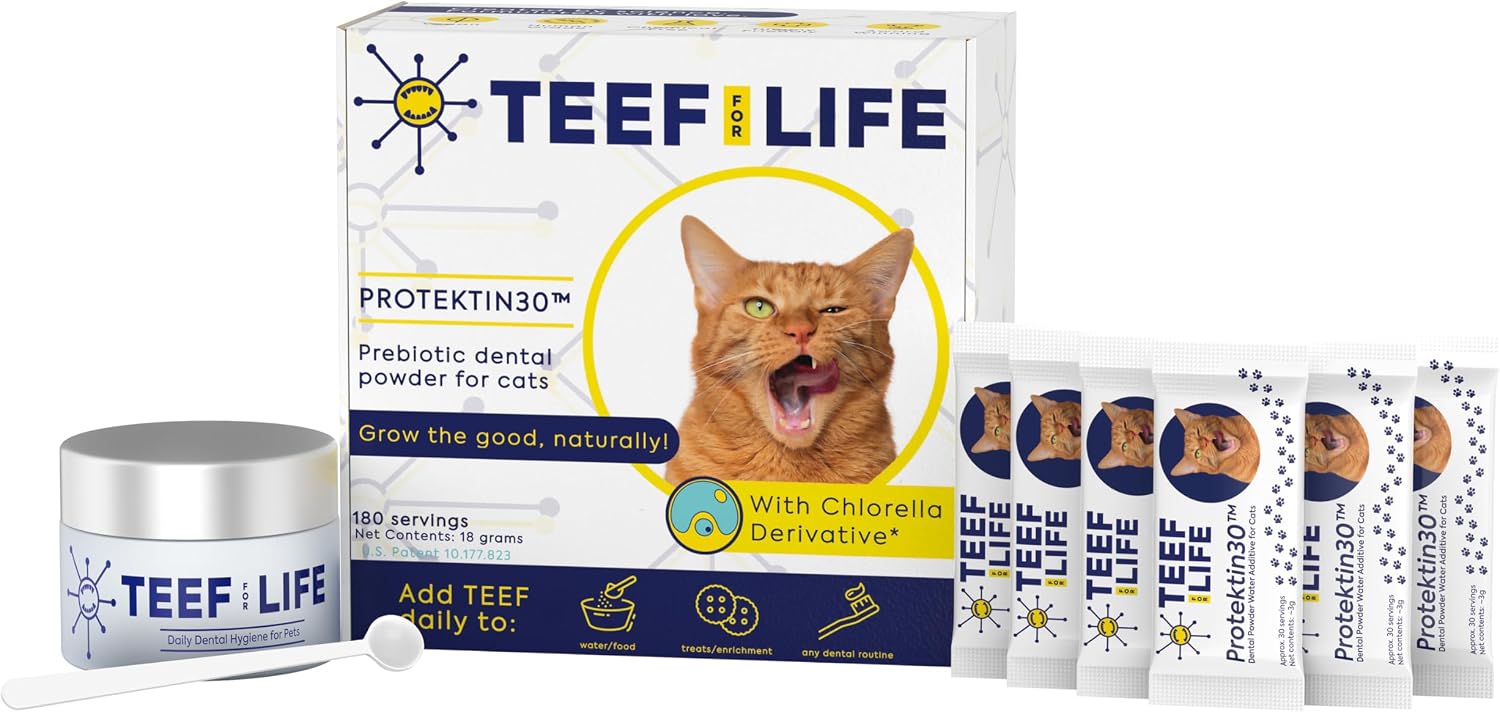 TEEF for Life Protektin30 Prebiotic Cat Dental Powder Kit, 180 Servings